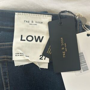 NWT RAG AND BONE DRE LOW RISE SLIM BOYFRIEND DARKWASH JEAN